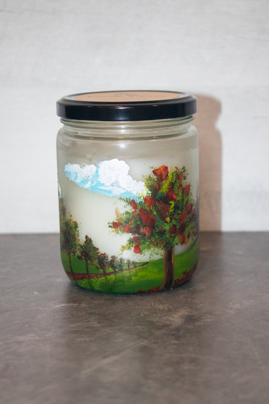 Hand Painted Apple Orchard Jar