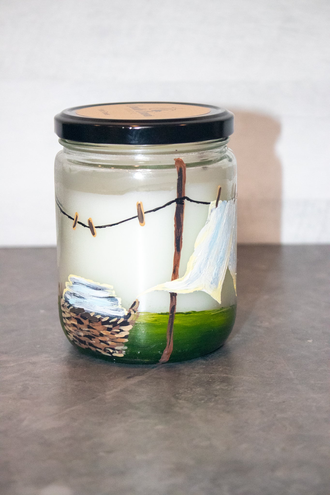 Hand Painted Fresh Towels Jar