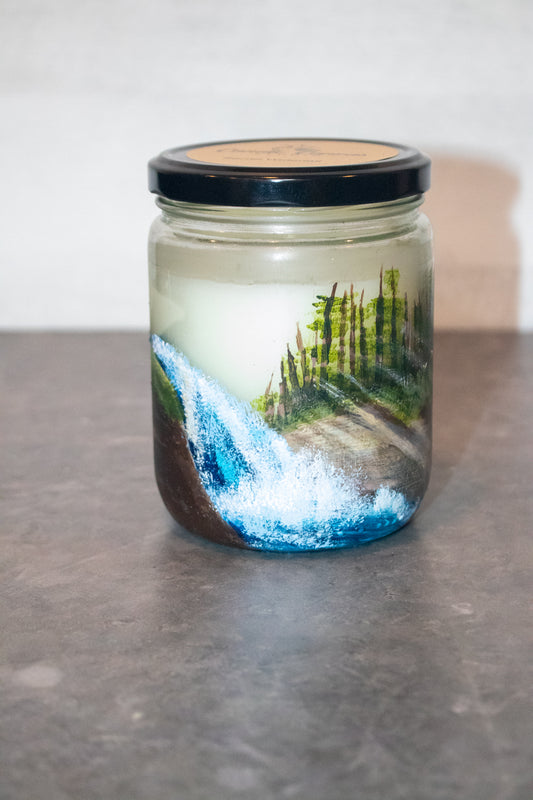 Hand Painted Secret Waterfall Jar