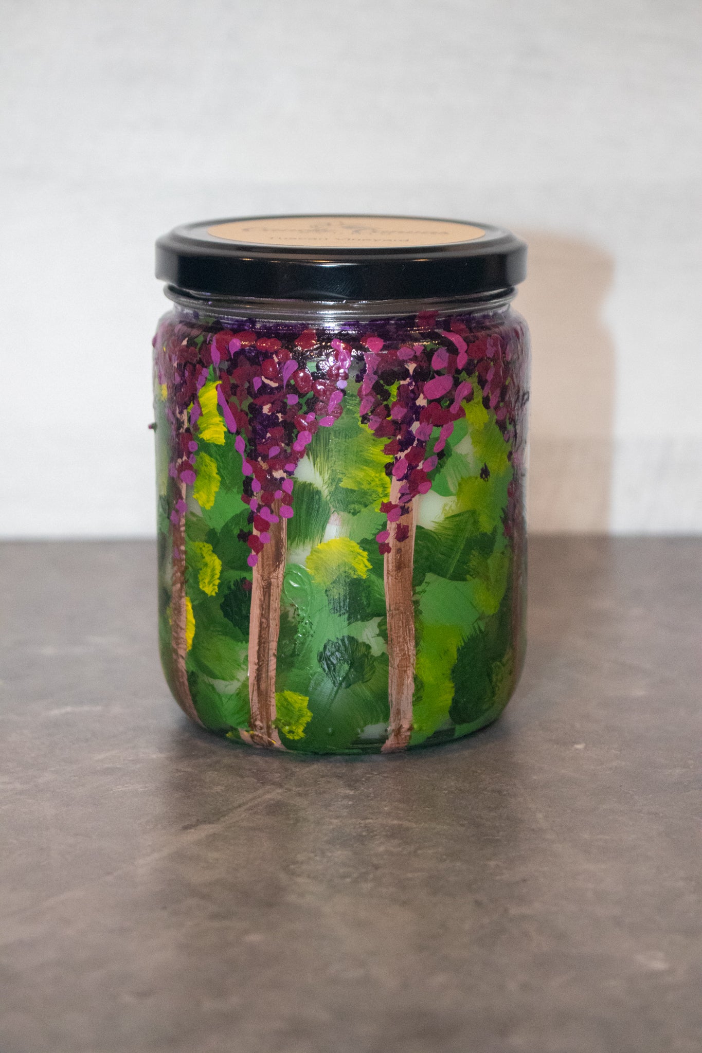 Hand Painted Tuscan Vineyard Jar